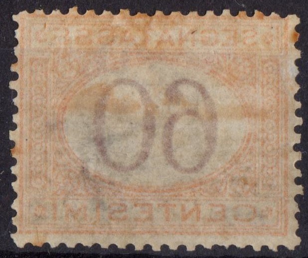 1870 Regno segnatasse n 10 nuovo con traccia di linguella firmato Merone