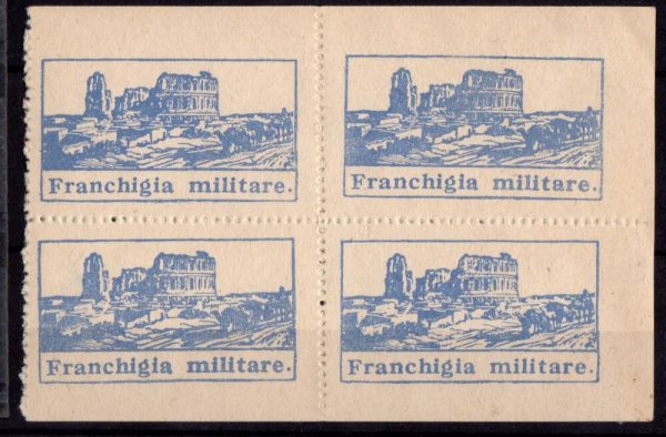 1943 Tunisi occupazione Italo Tedesca Franchigia militare quartina gomma integra dei valori 1c