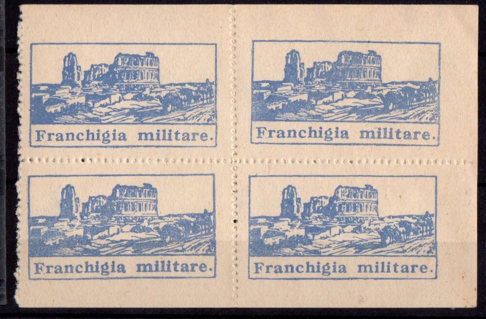 1943 Tunisi occupazione Italo Tedesca Franchigia militare quartina gomma integra dei valori 1c