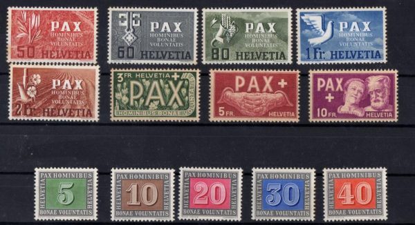 1945 Serie Pax completa gomma integra cert Raybaudi