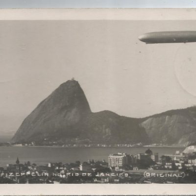 Zeppelin Cartolina viaggiata dal Brasile con foto dello Zeppelin in volo