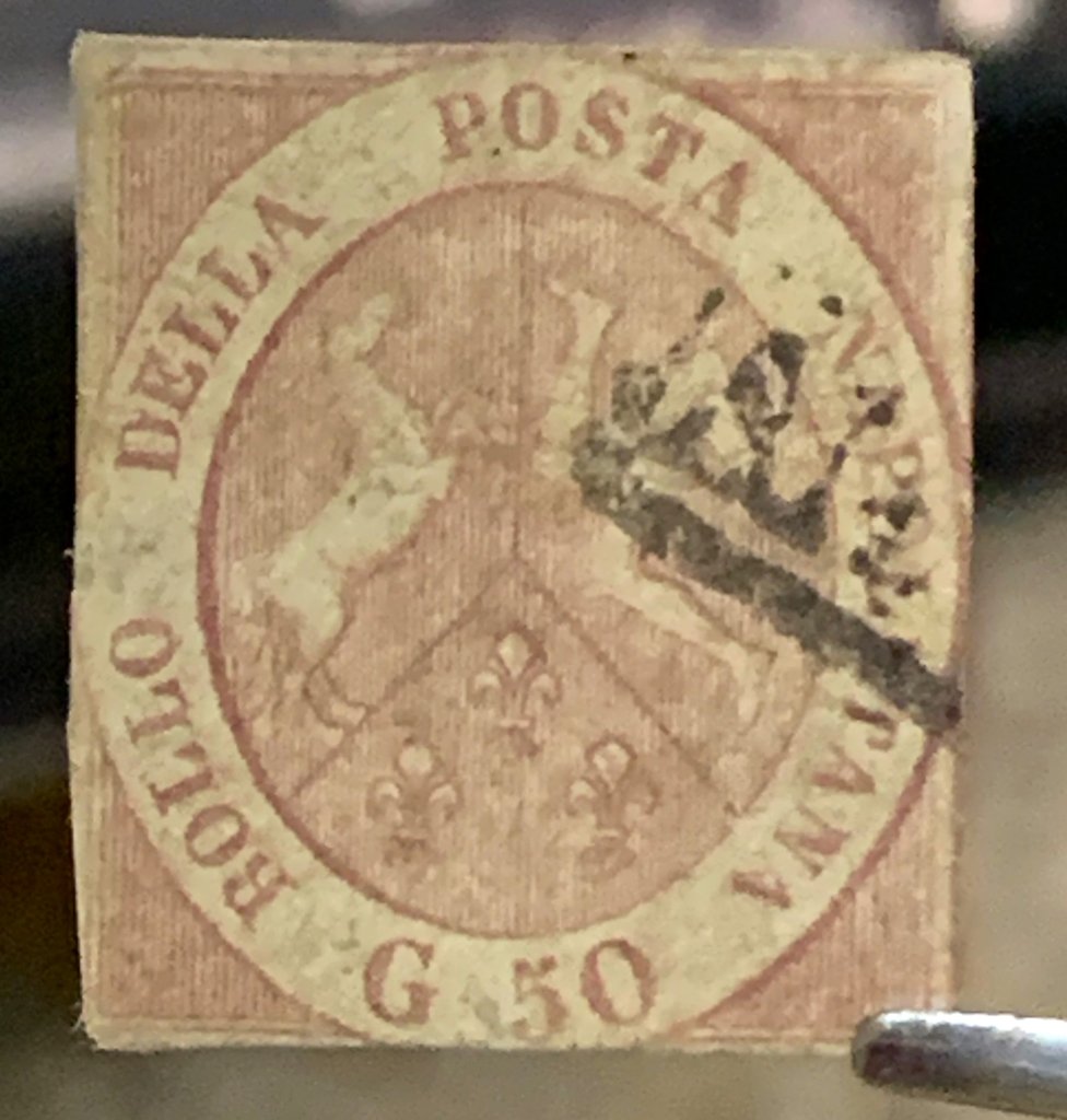 1858 50 grana n 14b margini corti ma con tonalità e colore rari accompagnato dal certificato P. Cardillo
