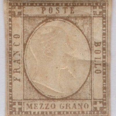 1861 - Mezzo grano nuovo, Catalogo n.18. Buona qualità. FIRMATO.