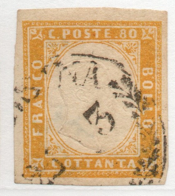 SARDEGNA 80 CENT 17C GRANDI MARGINI FIRMATO