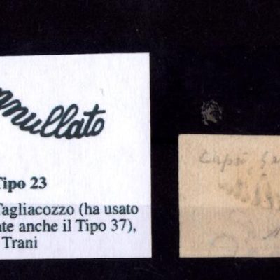 Napoli coppia di 1 grano annullata con annullo a svolazzo n 23 rarissimo firme al verso